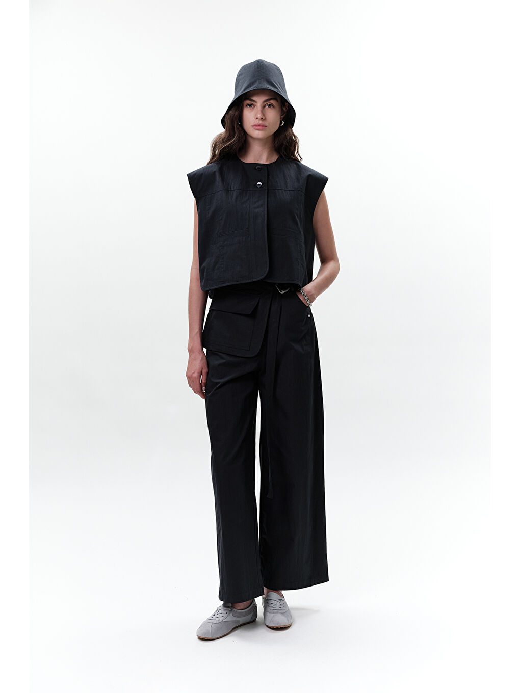 Cep Kemerli Pantolon Lacivert-1