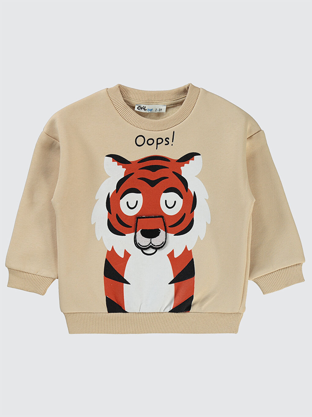 Civil Bej Boys Erkek Çocuk Sweatshirt 2-5 Yaş Taş Rengi