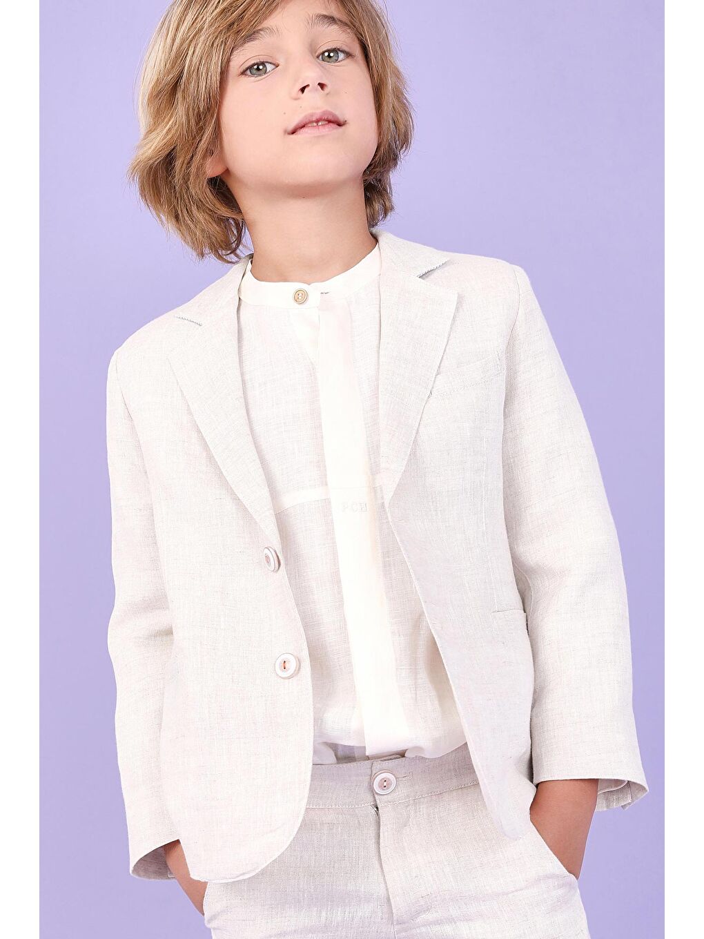 Beyaz Erkek Çocuk Ceket-3