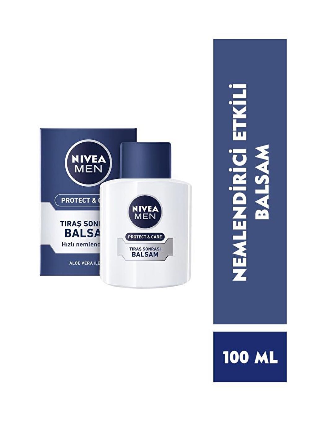 NIVEA Şeffaf Men Ne mlendirici Tıraş Sonrası Balsam Protect & Care 100 ml, Hızlı Emilir, Normal Ve Kuru Ciltler