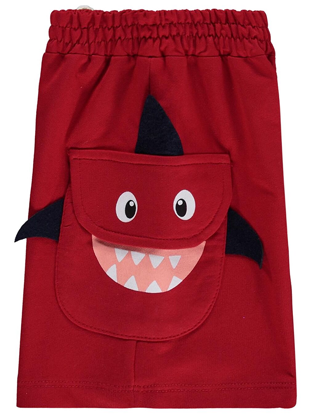 Boys Köpekbalığı Nakışlı 2-5 Yaş Şort - Kırmızı-1