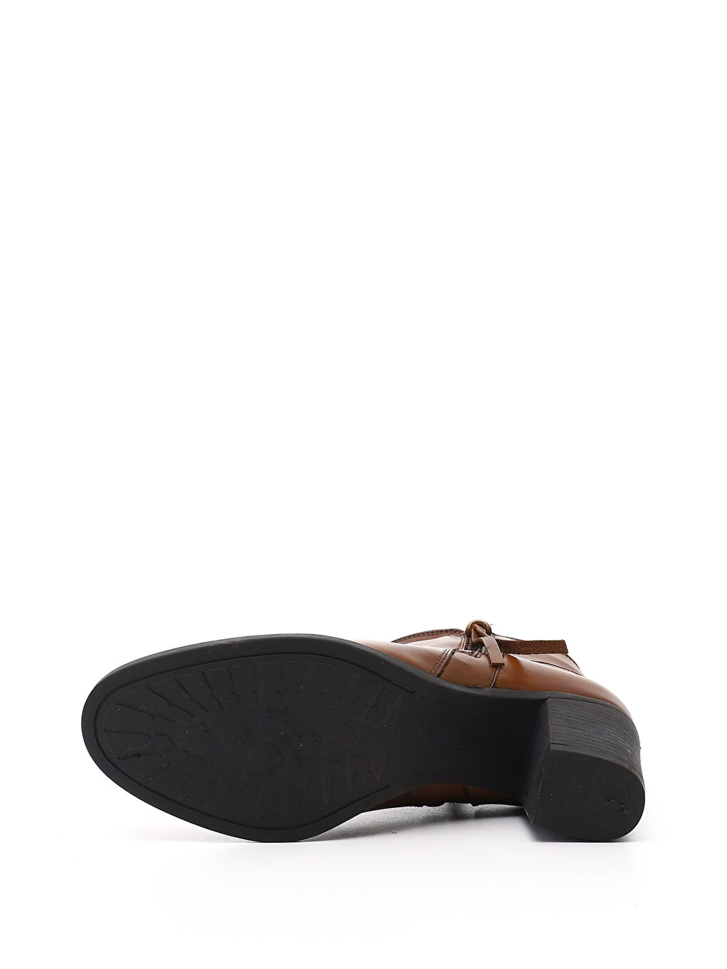 Kahverengi Kadın KAHVERENGİ-TABA Fermuarlı Kalın Topuklu Hakiki Deri Bot-3