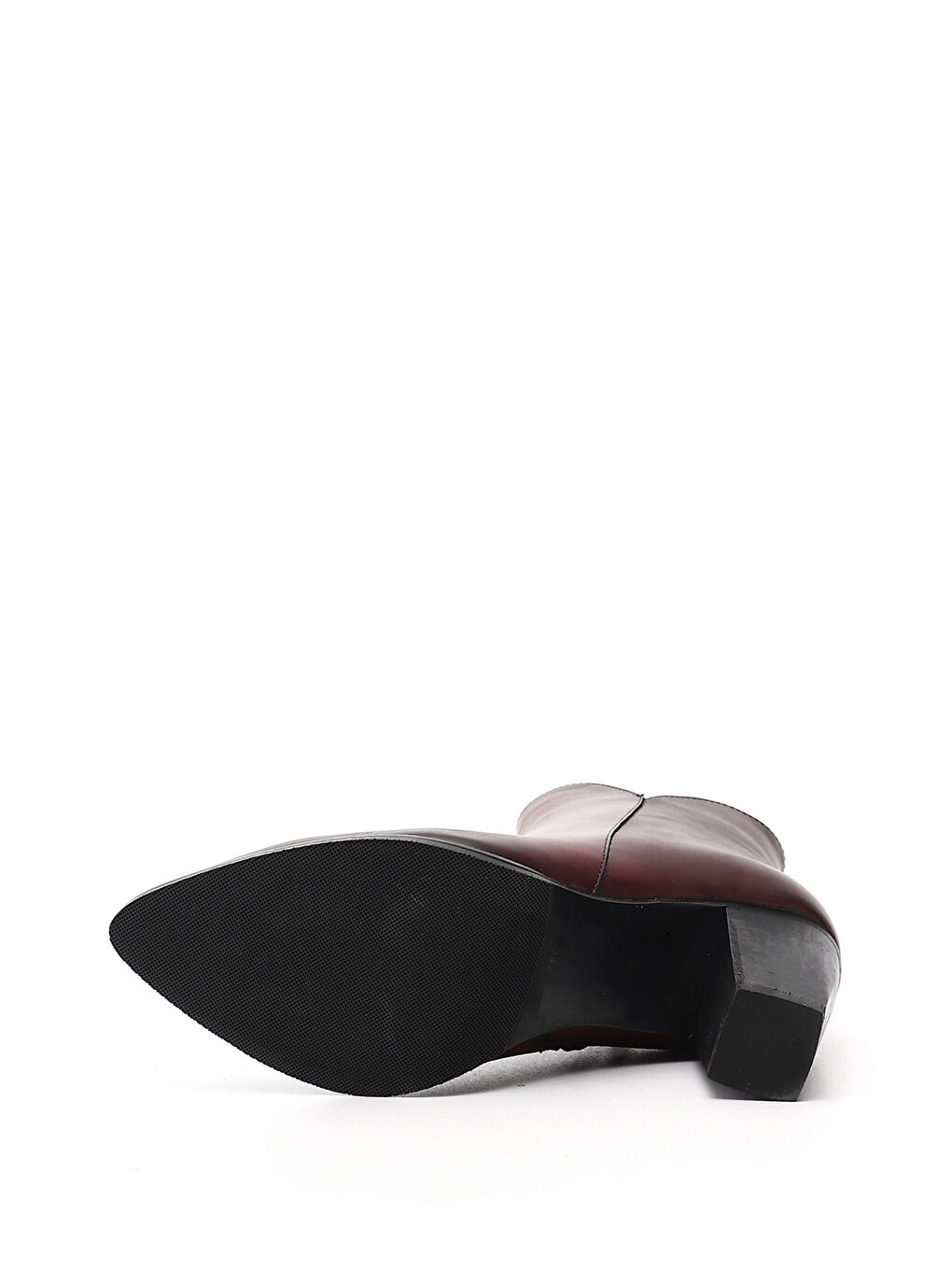 Bordo Kadın AÇIK BORDO Fermuarlı Sivri Burun Hakiki Deri Bot-3