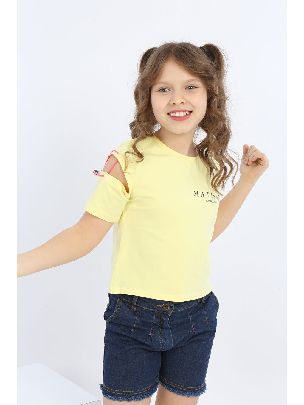 Sarı Kız Çocuk Matısse Baskılı Tişört-1
