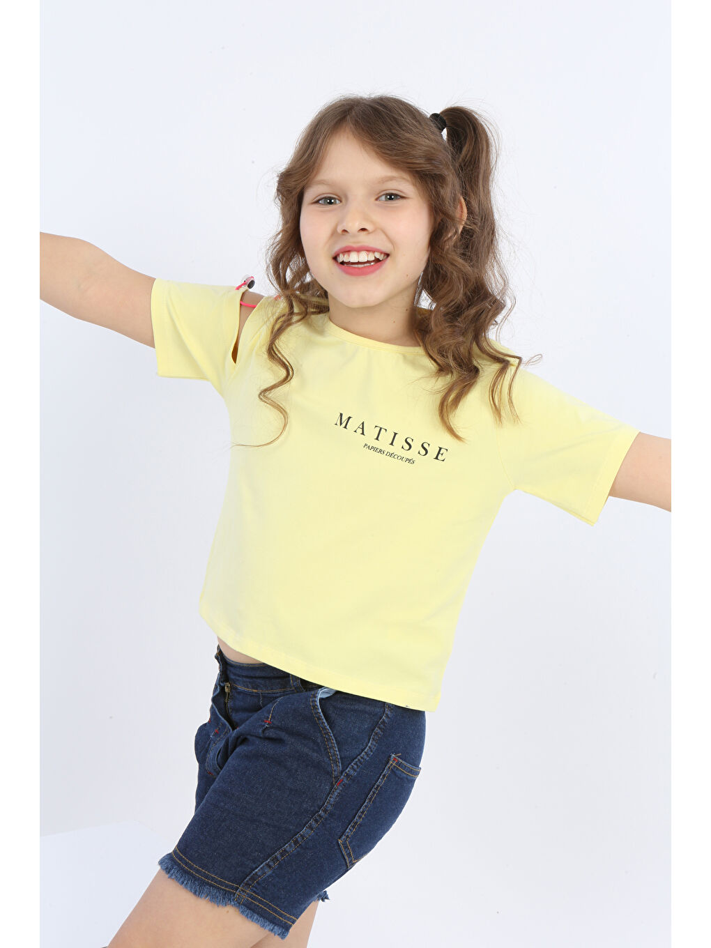Sarı Kız Çocuk Matısse Baskılı Tişört-2