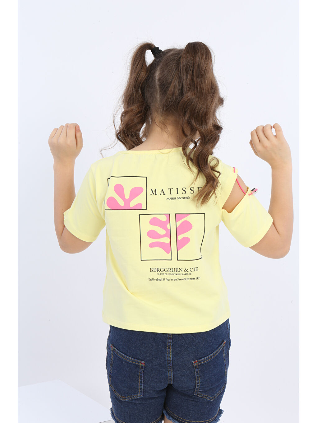 Sarı Kız Çocuk Matısse Baskılı Tişört-3