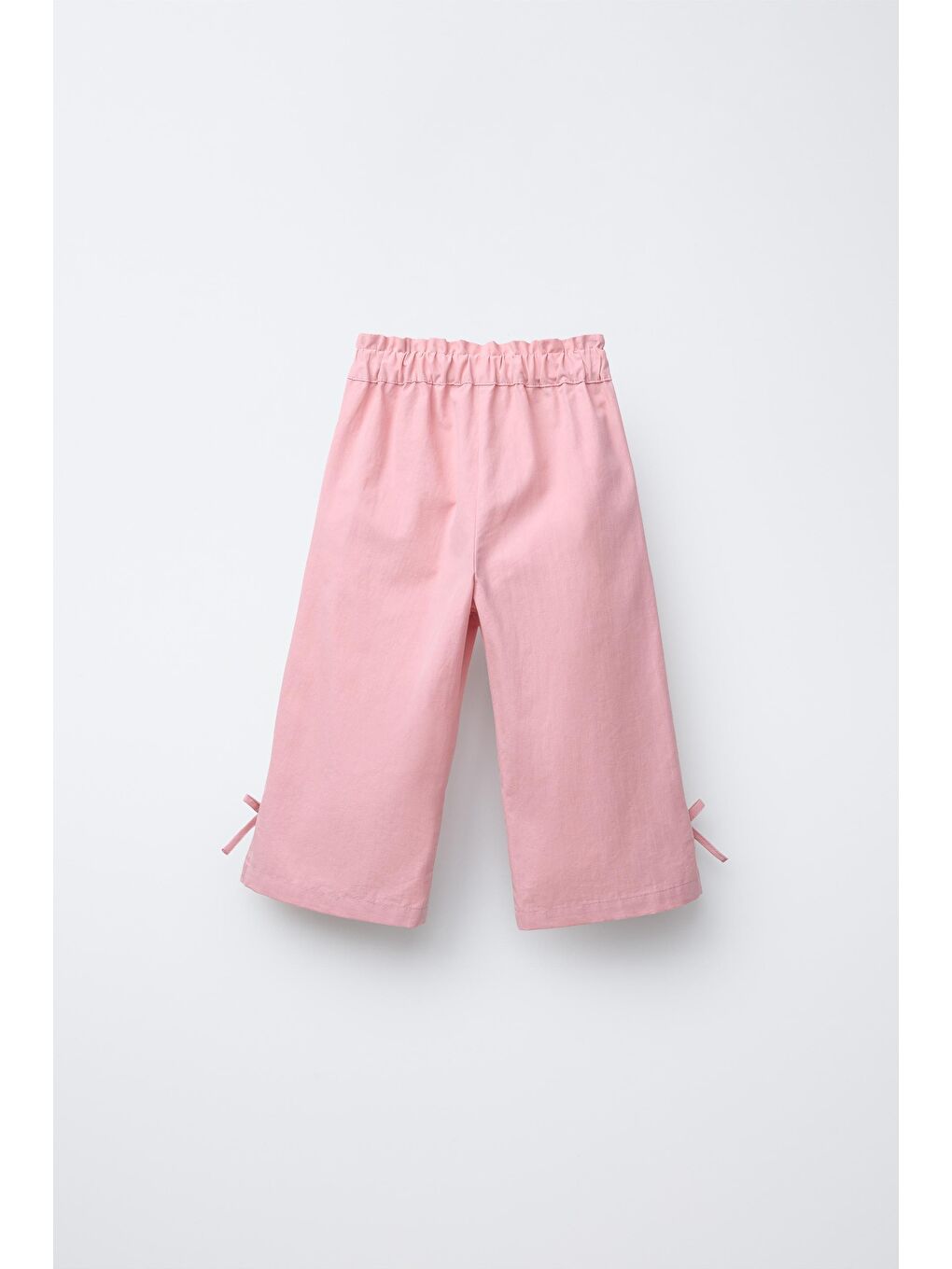 Kız Çocuk Pamuklu Pembe Kareli Gömlek Yaka Bluz Fiyonklu Pantolon Alt-Üst Takım-5