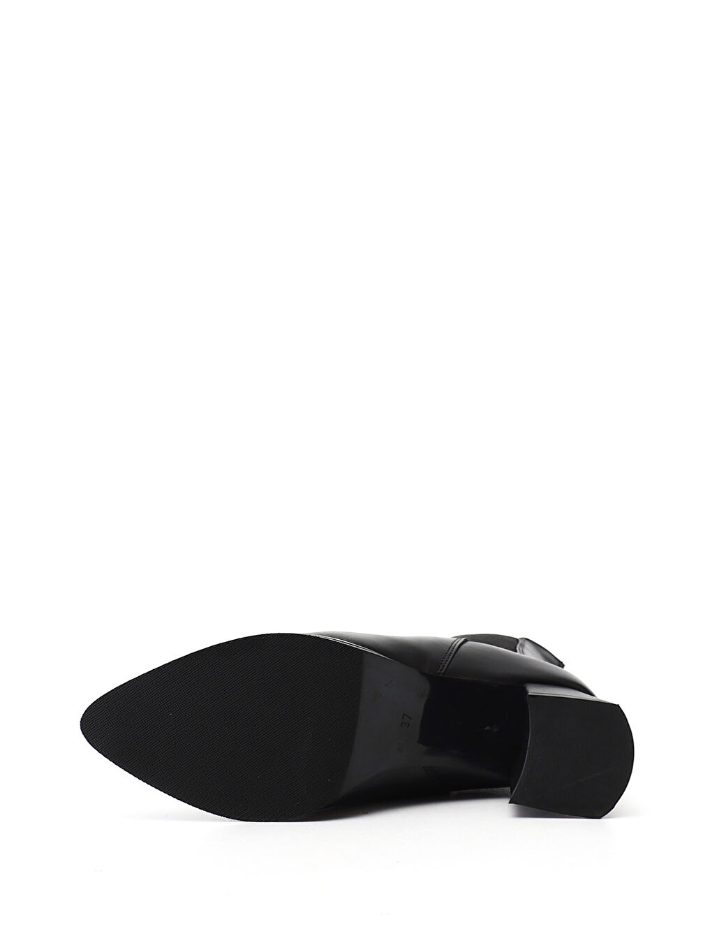 Siyah Kadın SİYAH Fermuarlı Sivri Burun Hakiki Deri Chelsea Bot-3