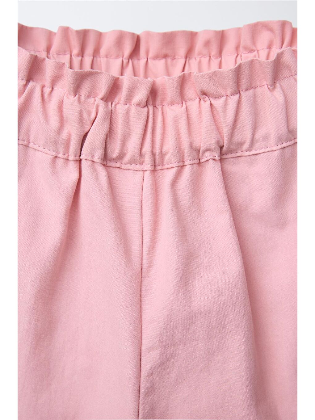 Kız Çocuk Pamuklu Pembe Kareli Gömlek Yaka Bluz Fiyonklu Pantolon Alt-Üst Takım-6