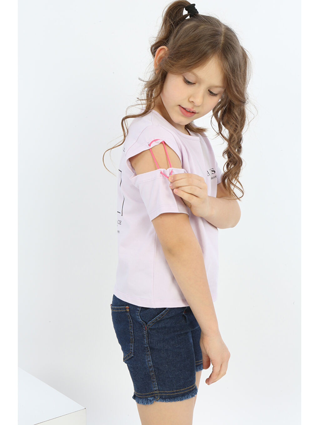 Lila Kız Çocuk Matısse Baskılı Tişört-1