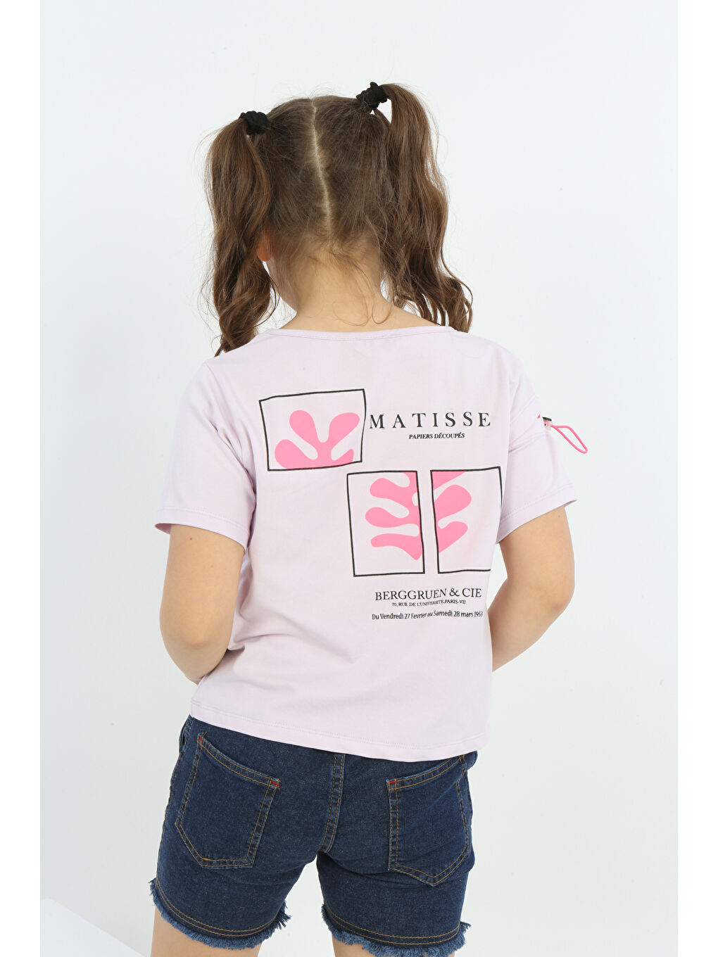 Lila Kız Çocuk Matısse Baskılı Tişört-2