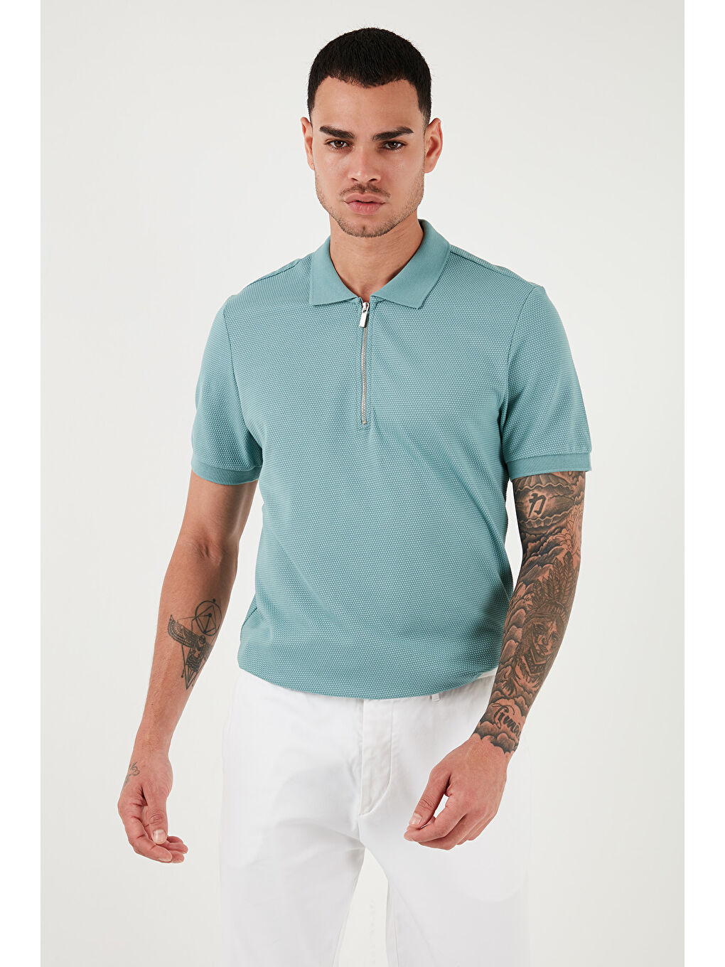 Beyaz Pamuklu Regular Fit 3'lü Paket Polo Yaka Tişört 59029641518S3-3