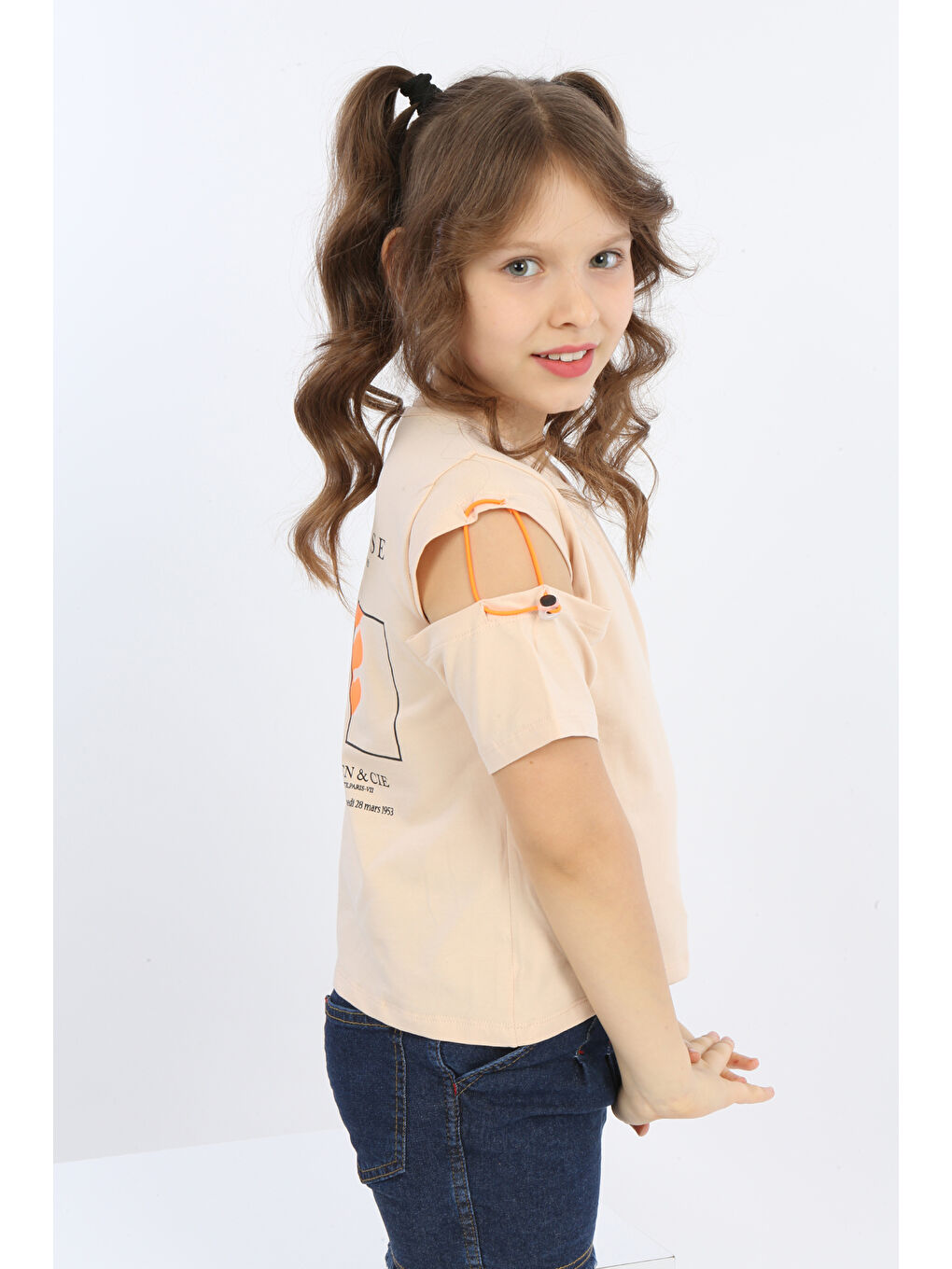 Bej Kız Çocuk Matısse Baskılı Tişört-2