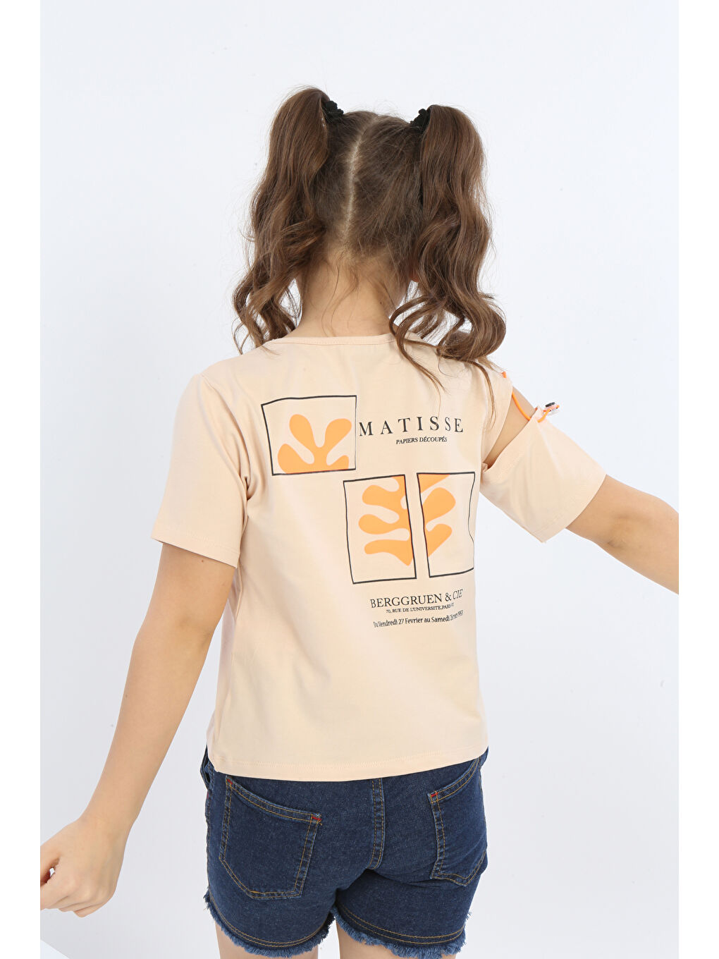 Bej Kız Çocuk Matısse Baskılı Tişört-3