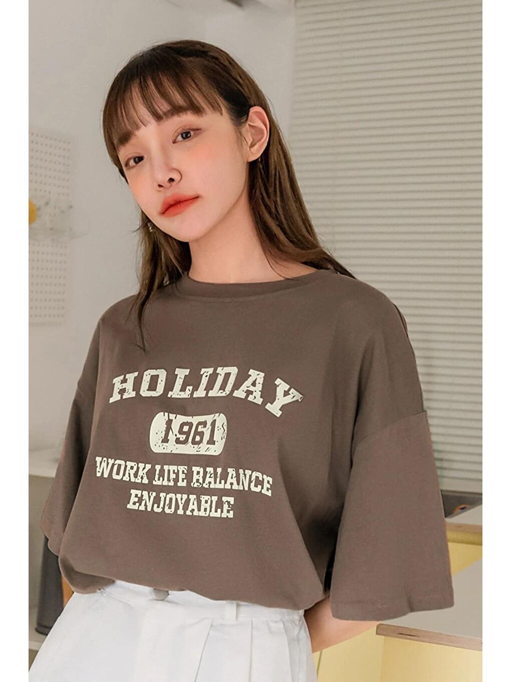 uyguntarz Kahverengi Unisex Holiday Baskılı Tasarım Tshirt - 2