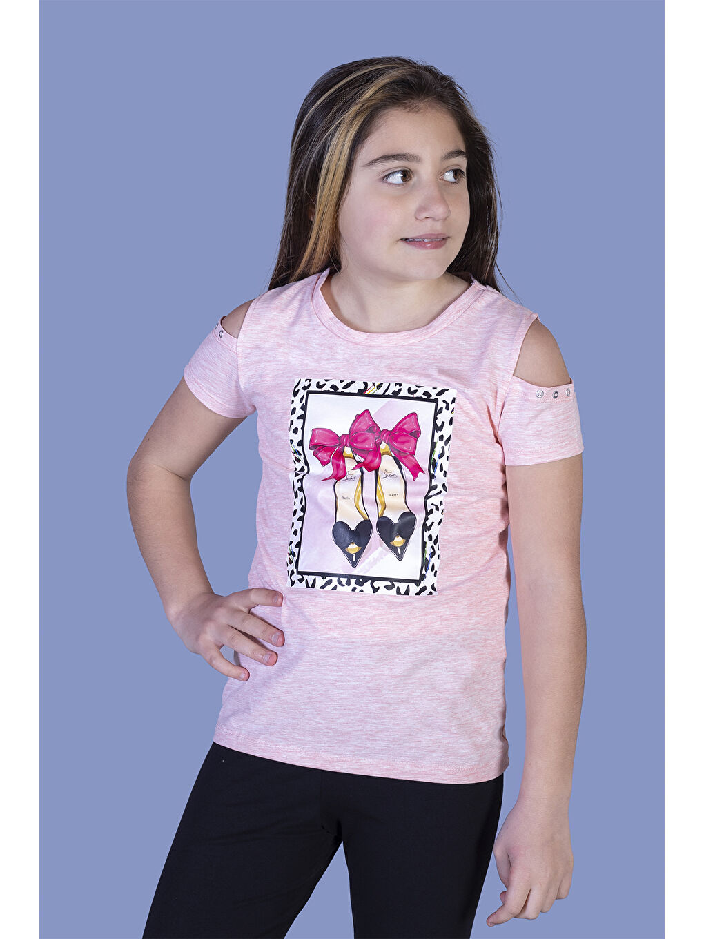 Pembe Kız Çocuk Baskılı Tişört