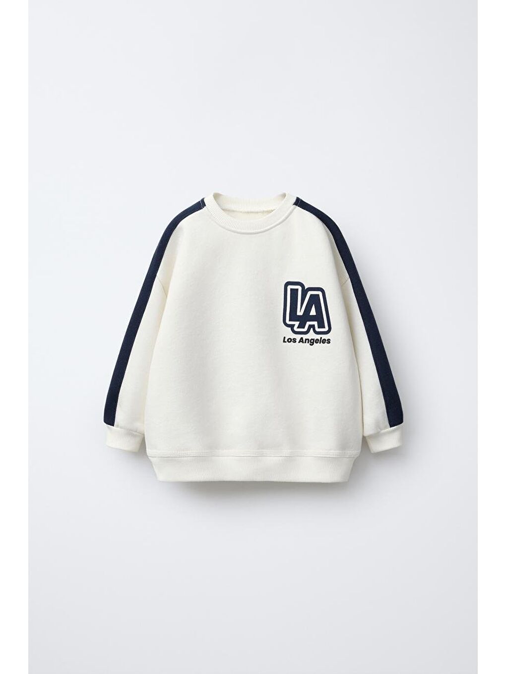 Karışık Erkek Çocuk Pamuklu Beyaz La Baskılı Sweatshirt Eşofman Alt-Üst Takım-1