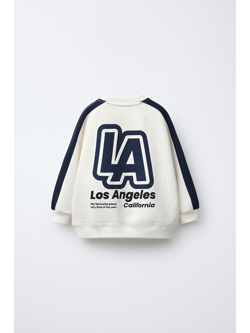 Karışık Erkek Çocuk Pamuklu Beyaz La Baskılı Sweatshirt Eşofman Alt-Üst Takım-2