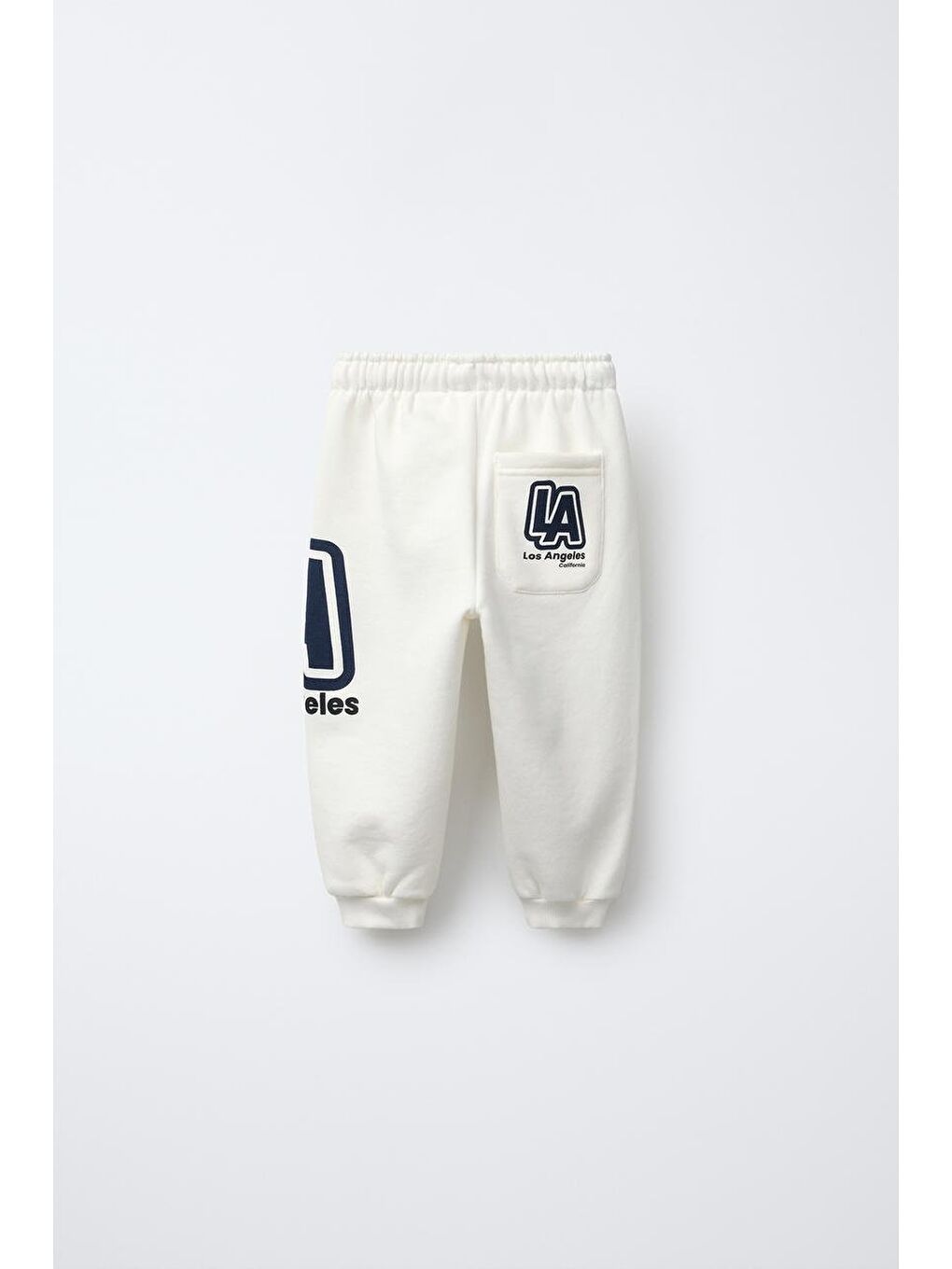 Karışık Erkek Çocuk Pamuklu Beyaz La Baskılı Sweatshirt Eşofman Alt-Üst Takım-5