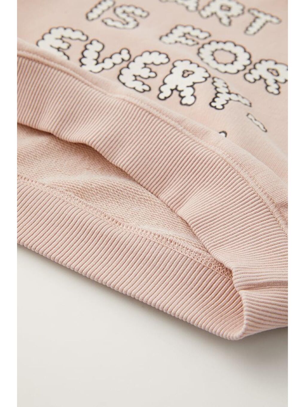 Pembe Kız Çocuk Pamuklu Pudra Slogan Baskılı Sweatshirt Çiçek Desenli Tayt Takım-2