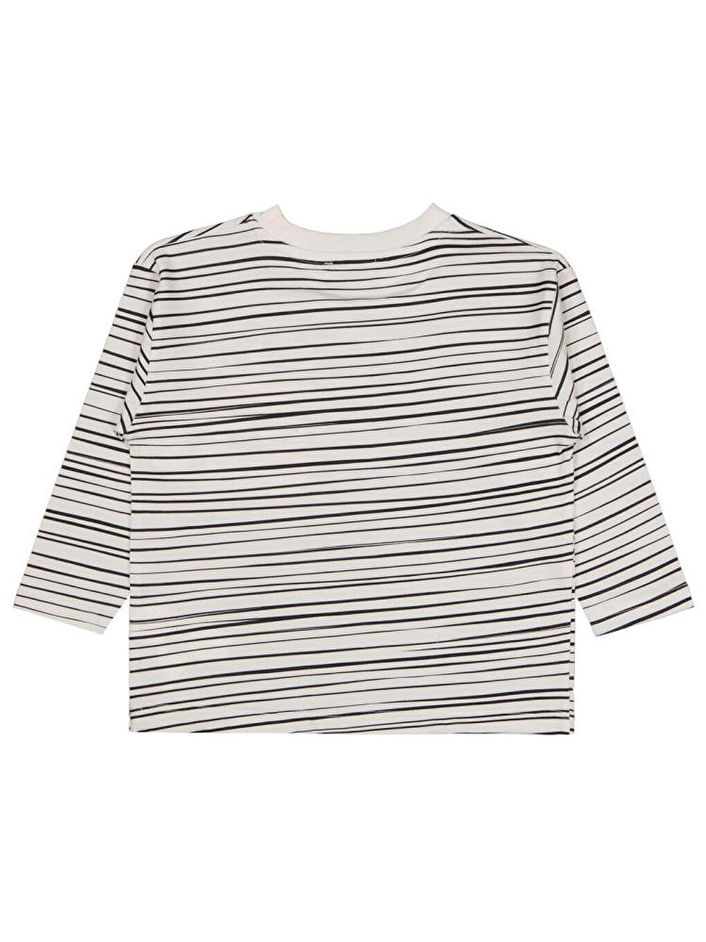 Beyaz Boys Çizgili Canavar Baskılı 2-5 Yaş Sweatshirt-1