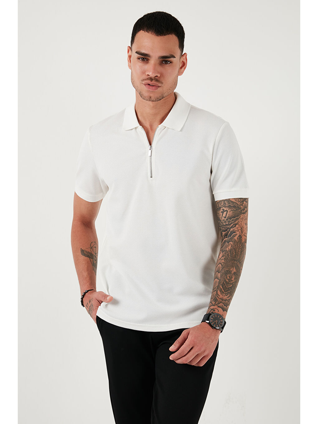 Siyah Pamuklu Regular Fit 3'lü Paket Polo Yaka Tişört 59029641527S3-2