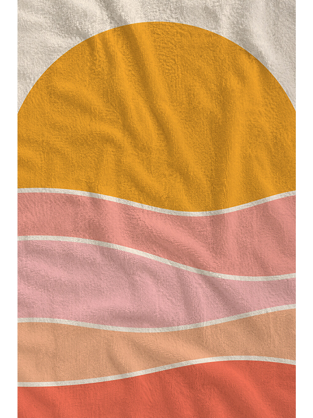 Modern Pembe Turuncu Akşam Işığı Desenli 70x150 Plaj Havlusu - Dijital Baskılı Solmaz Banyo Havlusu-2