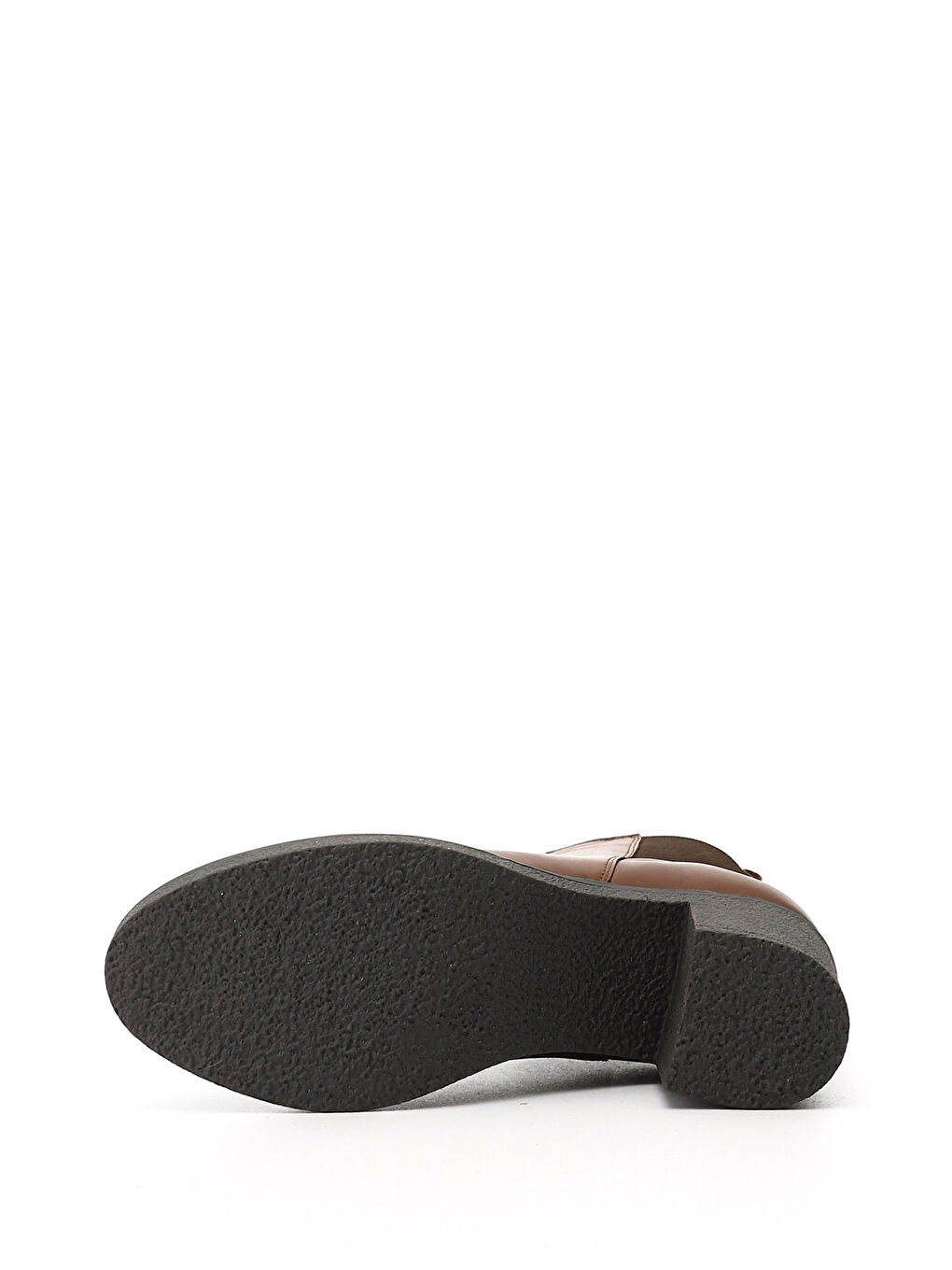 Kahverengi Kadın KAHVERENGİ-TABA Fermuarlı Kalın Topuklu Hakiki Deri Bot-3