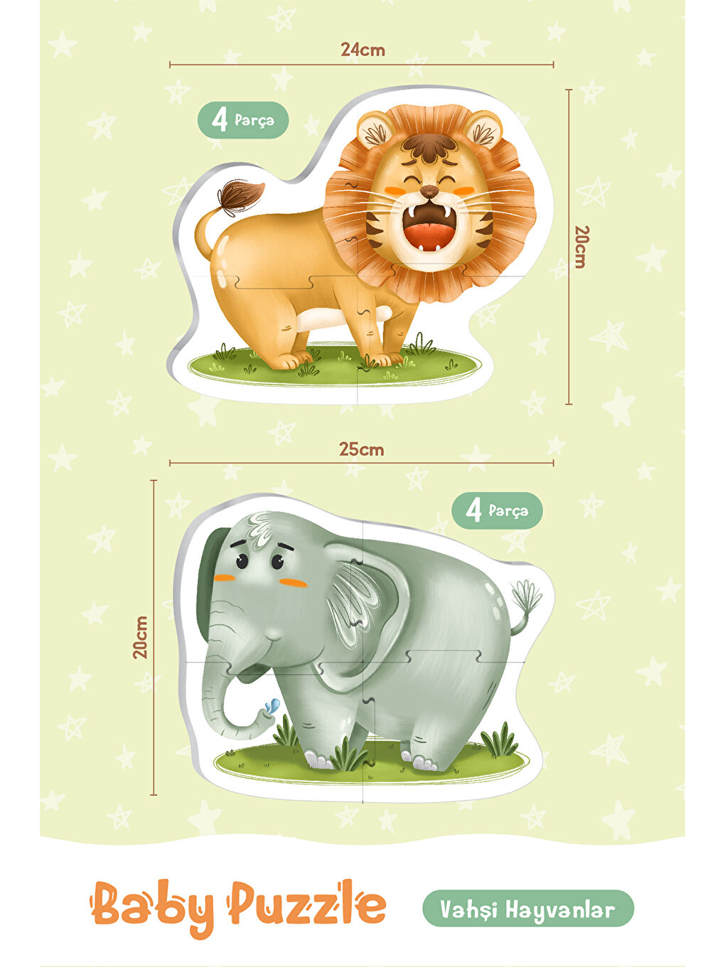 Baby Puzzle Vahşi Hayvanlar 13 Parça-1