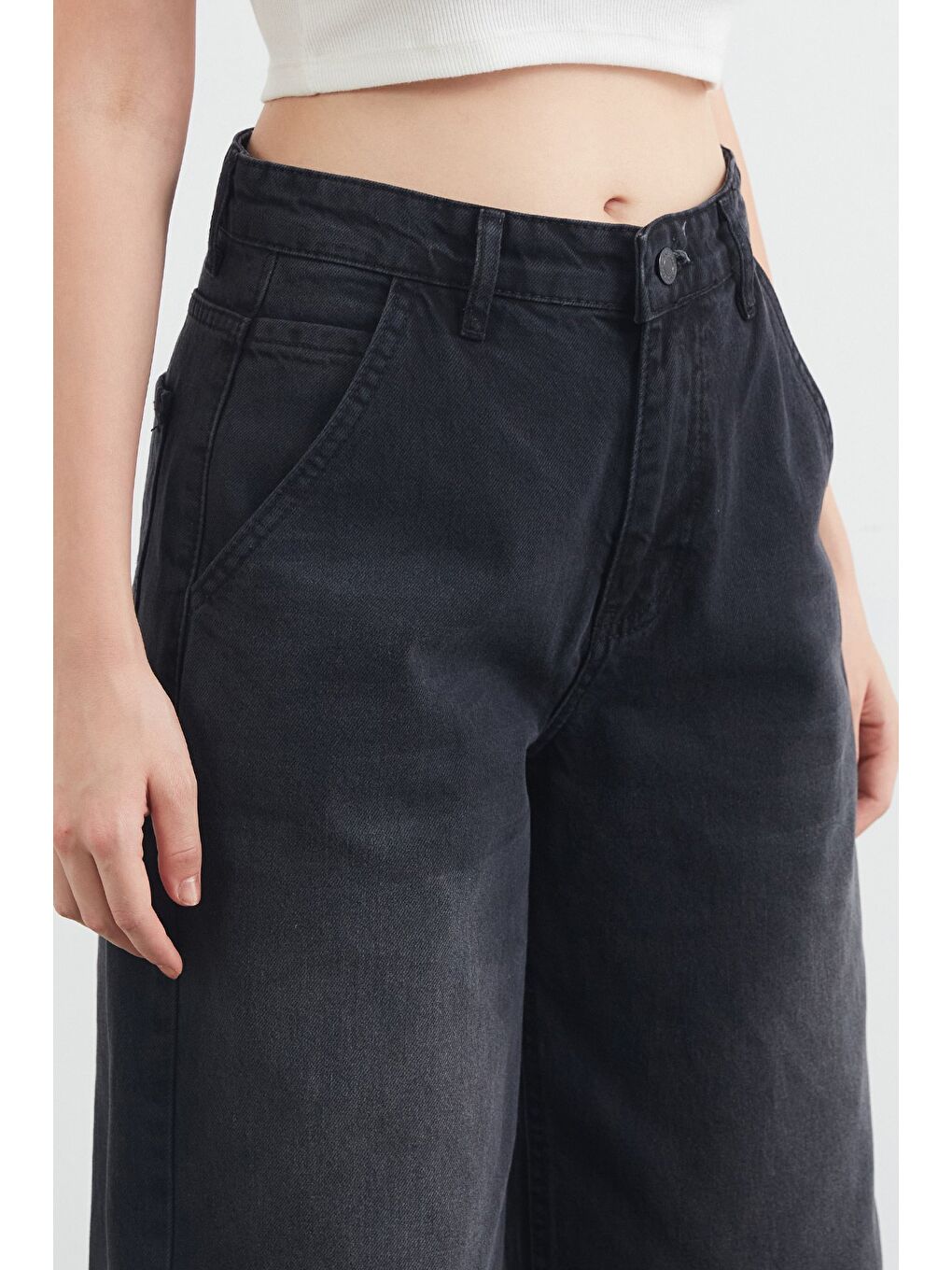 Siyah Fermuarlı Skater Jean-4