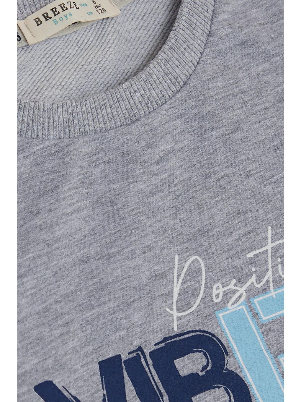 Erkek Çocuk Eşofman Takım Slogan Temalı Yazı Baskılı Gri Melanj (4-8 Yaş)-1