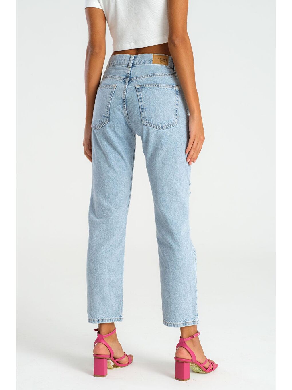 Mavi Kadın İce Jean Rengi Yırtık Detaylı Straight Fit Denimv-3