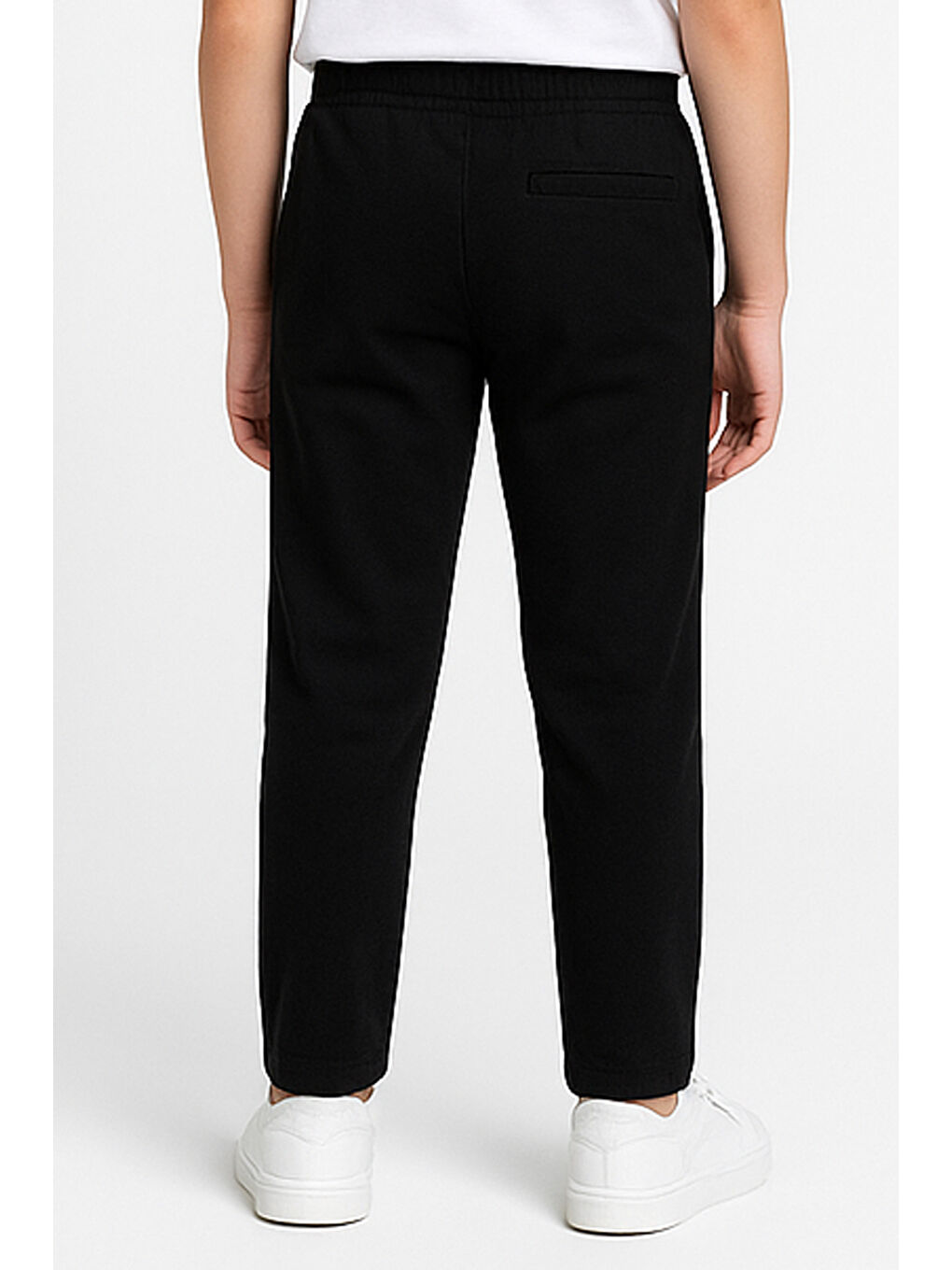 Siyah Kız Çocuk Beli Lastikli ve Kordonlu Elastanlı Okul Pantolonu 10-15 Yaş 12279-2