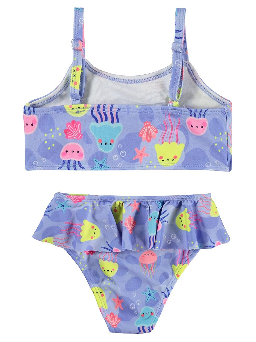 Girls Deniz Anası Baskılı 2-12 Yaş Mayo Set - Mavi-1