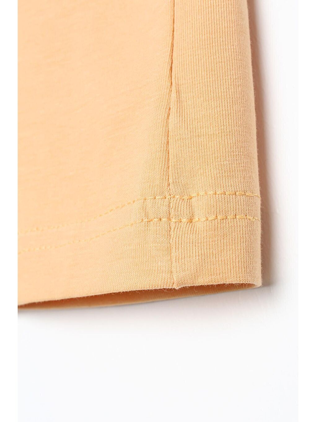 Sarı Pamuklu Bisiklet Yaka Nakışlı Kısa Kollu Tişört-4