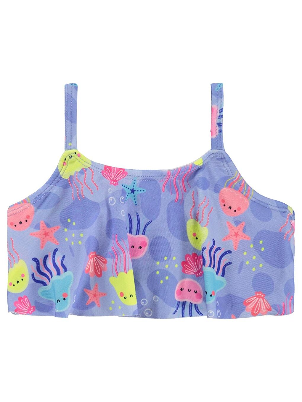 Girls Deniz Anası Baskılı 2-12 Yaş Mayo Set - Mavi-2