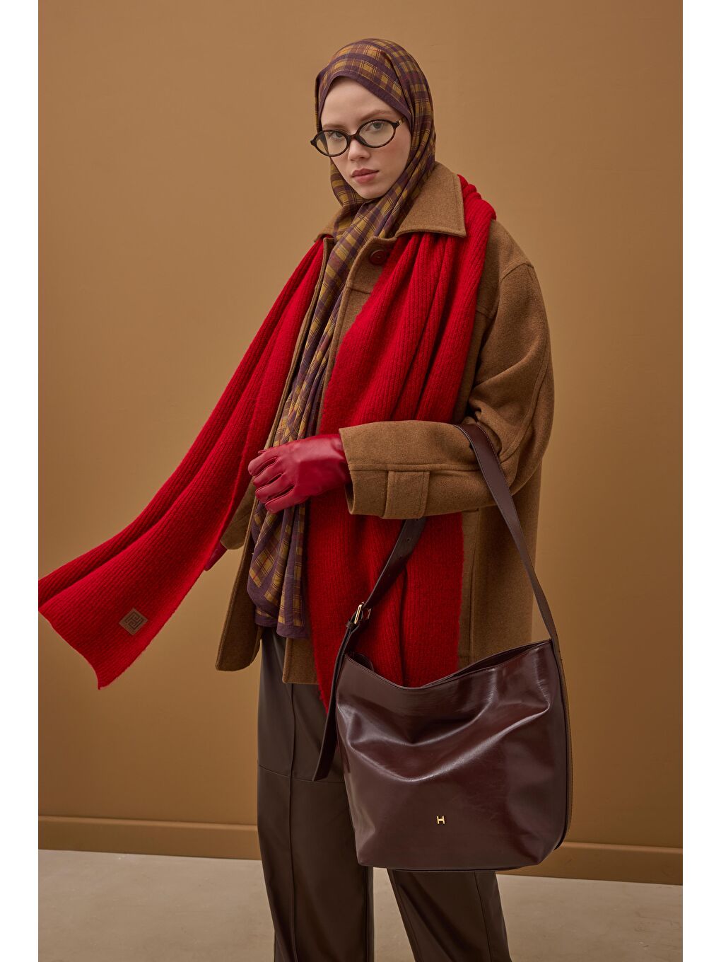 %100 Deri Kısa Eldiven Kırmızı-3