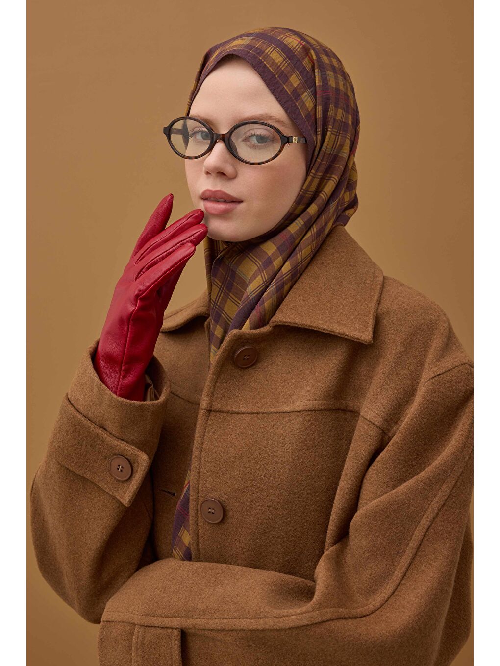 %100 Deri Kısa Eldiven Kırmızı-4