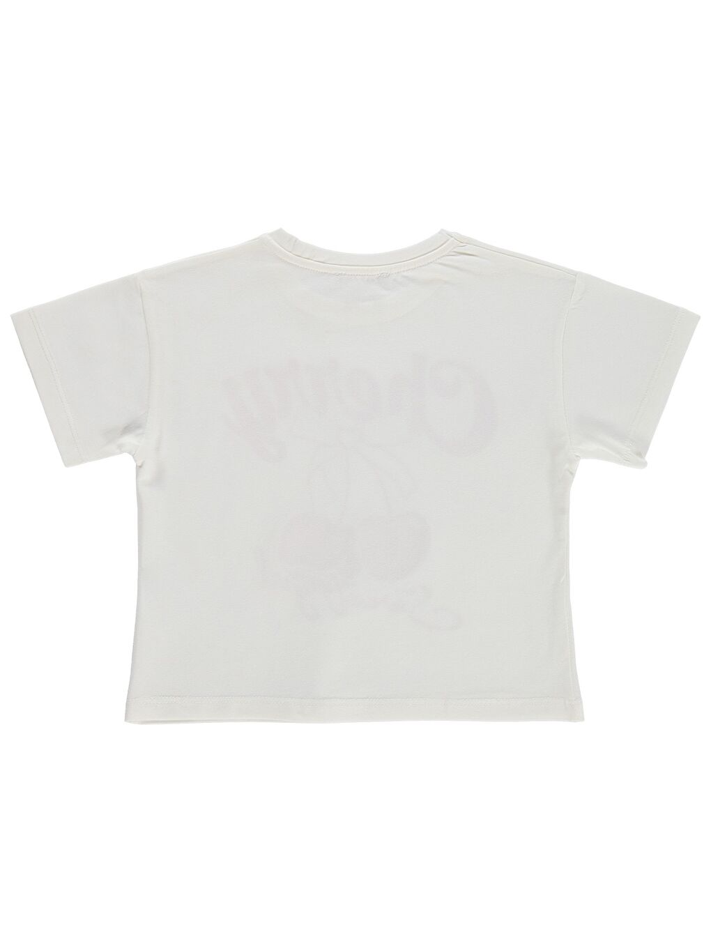 Girls Cheryy Baskılı 2-5 Yaş Tişört - Ekru-1