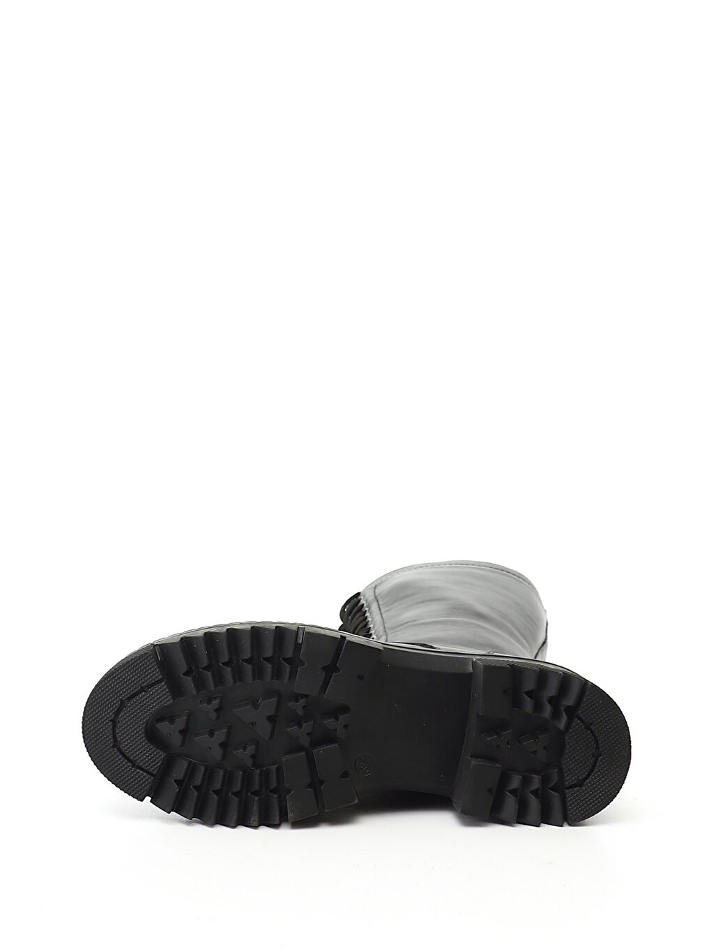 Kadın KOYU HAKİ Fermuarlı Kalın Topuklu Hakiki Deri Postal Çizme-3