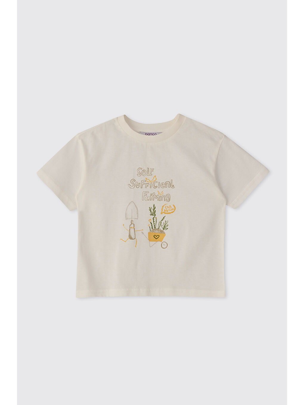 Erkek Bebek Kısa Kollu Ekru Tişört