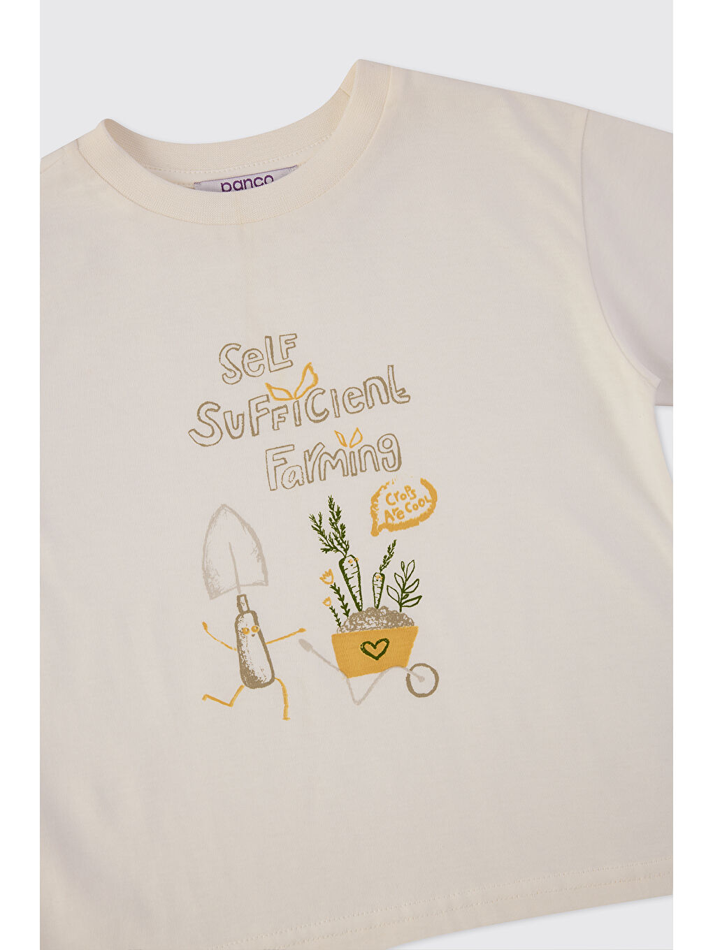 Erkek Bebek Kısa Kollu Ekru Tişört-2