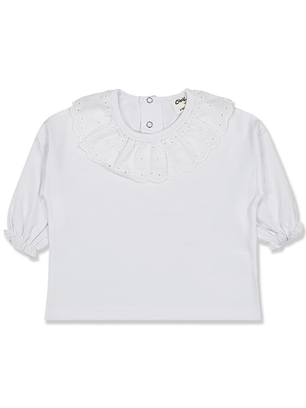 Baby Fisto Yakalı 6-18 Ay Sweatshirt - Beyaz 12-18 Ay