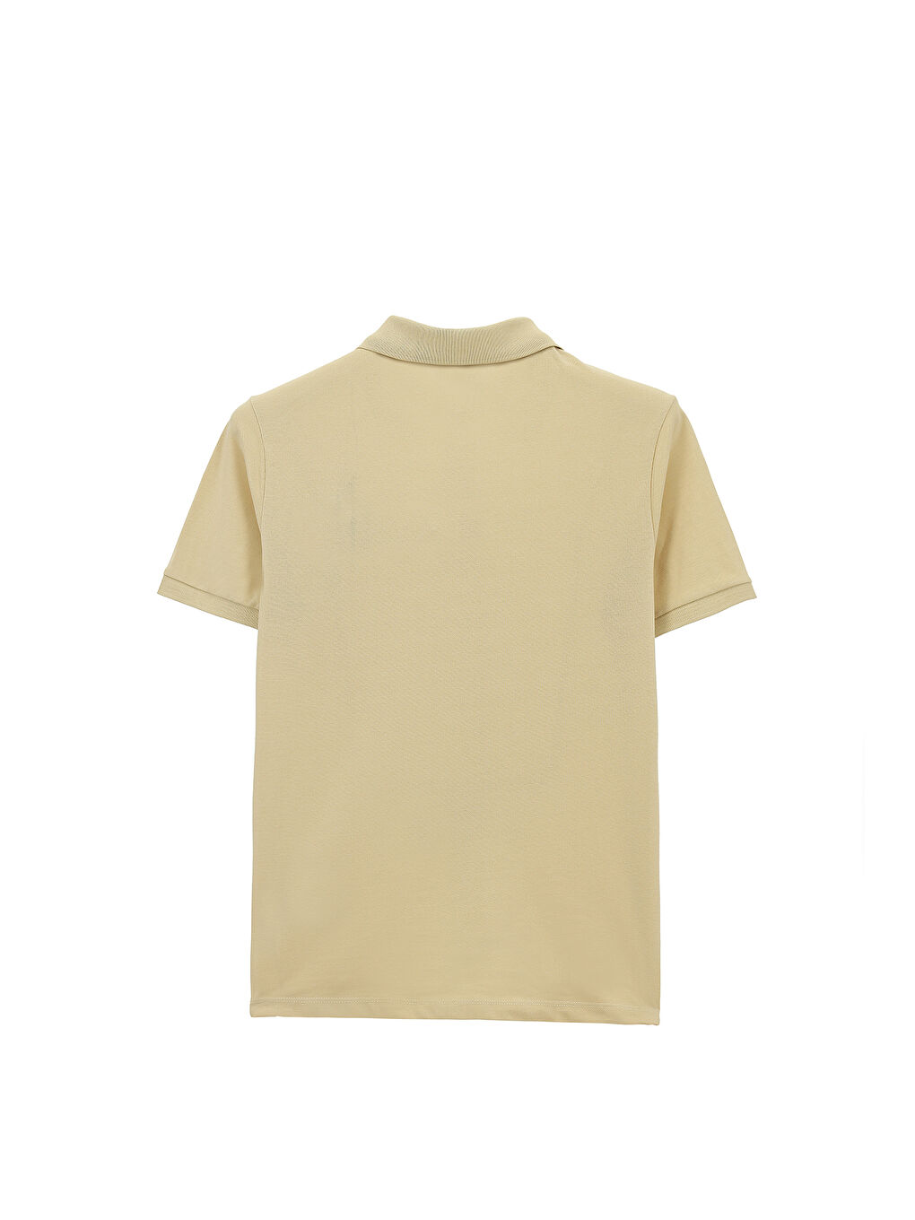 Bej Erkek Polo Yaka Slim Fit Nakışlı %100 Pamuk T-shirt-1
