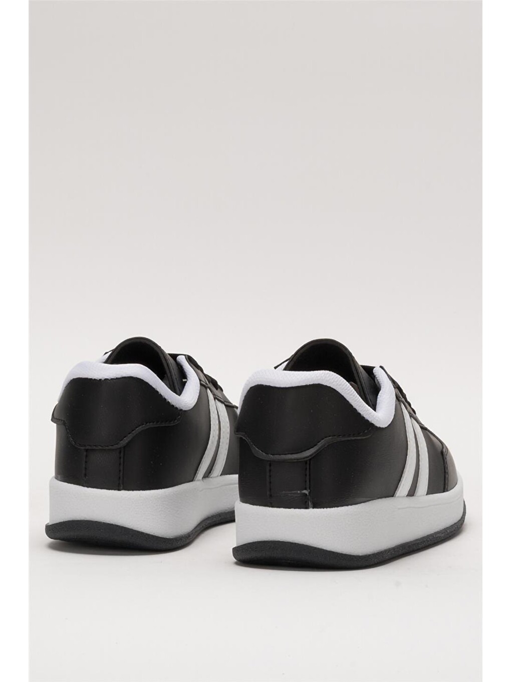 Siyah Unisex Düz Hafif Taban Günlük Sneaker Ayakkabı Sİyah - Beyaz-3