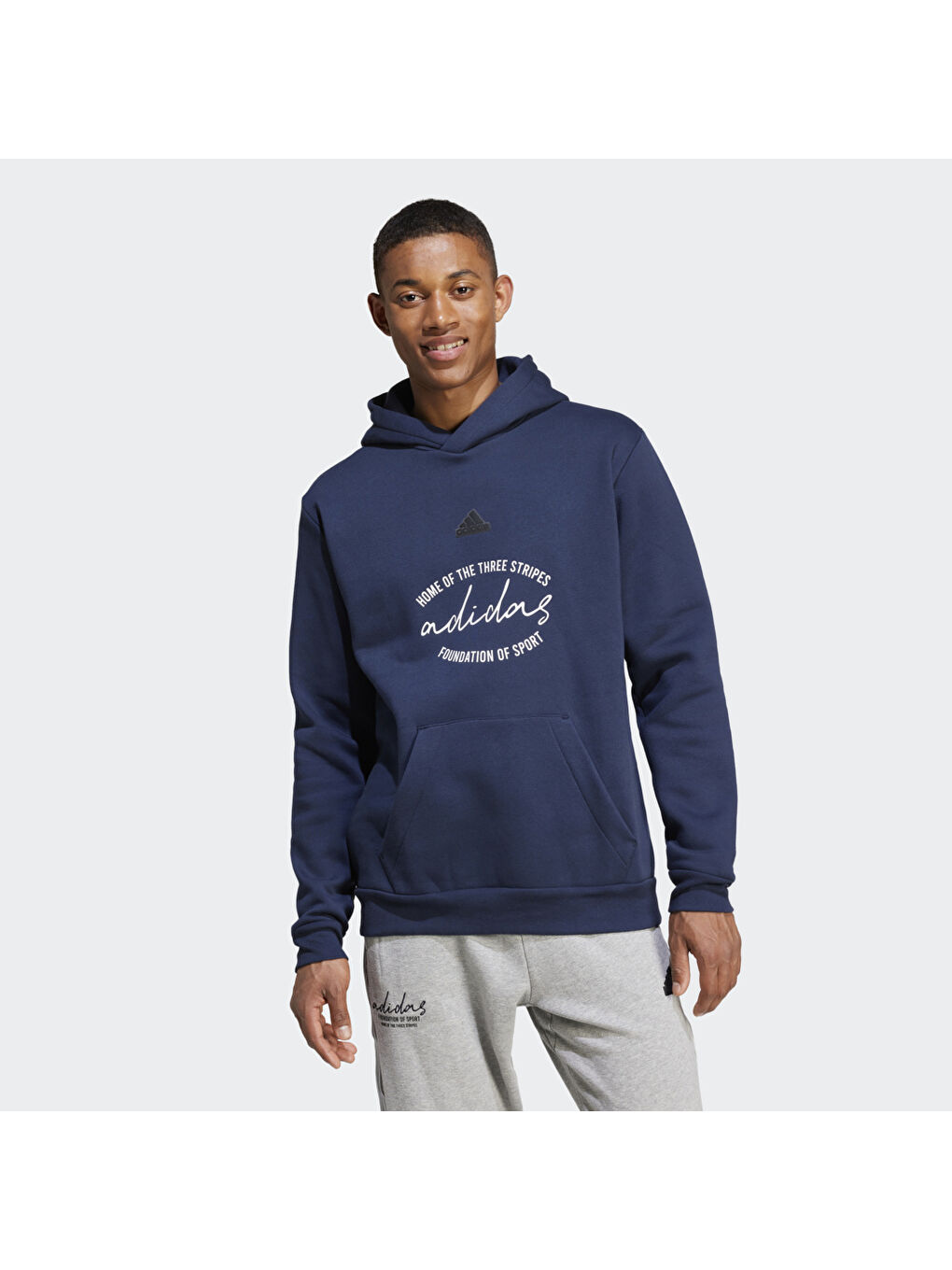 Adidas Lacivert Bl Fleece Gd Q3 Erkek Lacivert Kapüşonlu Sweatshirt