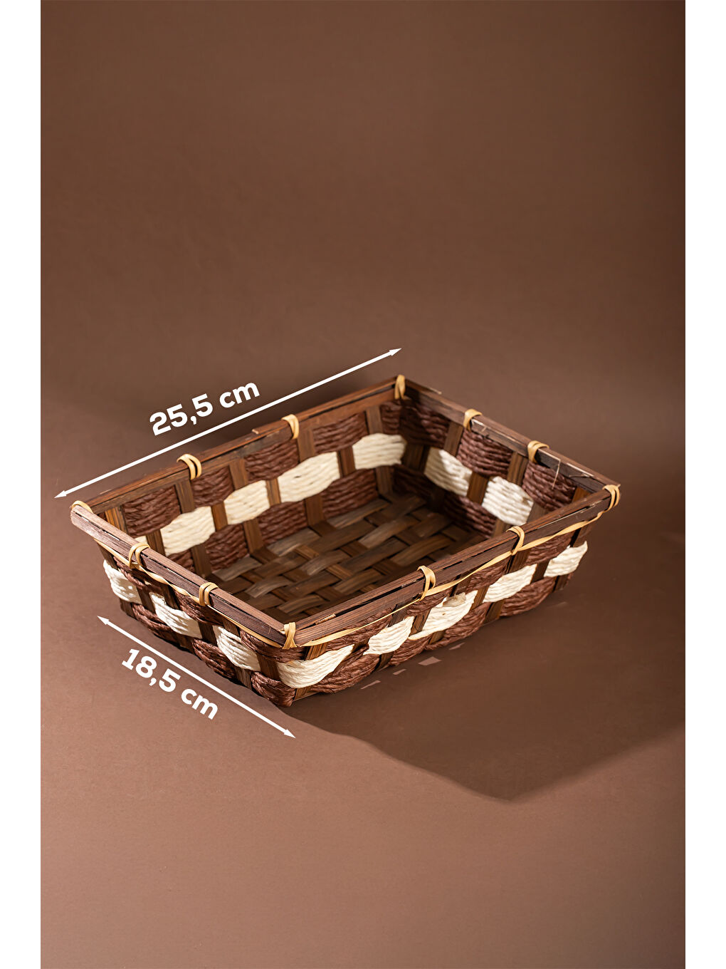 Kahverengi B5369-2 Hasır  Kahvaltılık Ekmek Meyve Sepeti Çok Amaçlı Banyo, Mutfak, Oda Organizeri-2