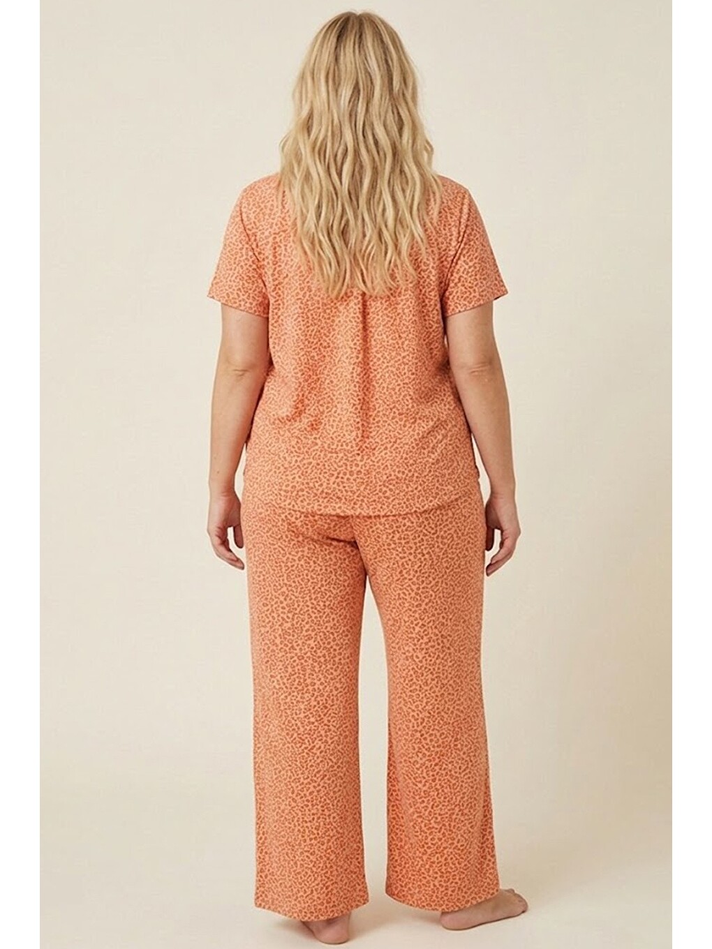 Karışık Büyük Beden Battal Boy Düğmeli Örme Pijama Takım 8016-2
