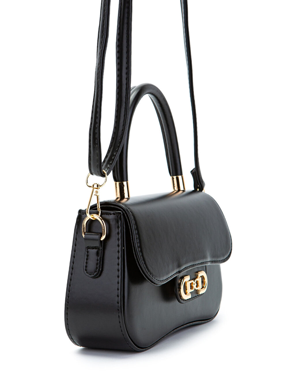 Kapaklı Baget Adel Çapraz Kadın Çanta Siyah-1