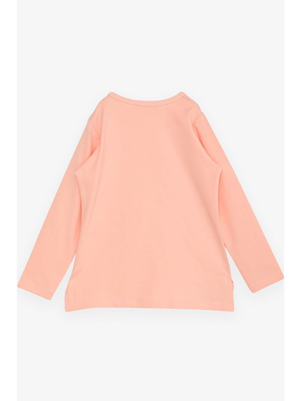 Pembe Kız Çocuk Uzun Kollu Tişört Prenses Kuğu Baskılı Pullu Somon (2-6 Yaş)-1